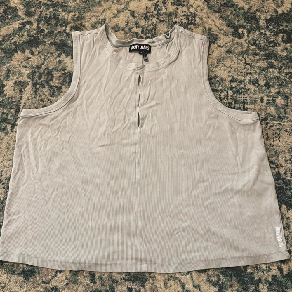 DKNY baby blue cutout tank top 1X